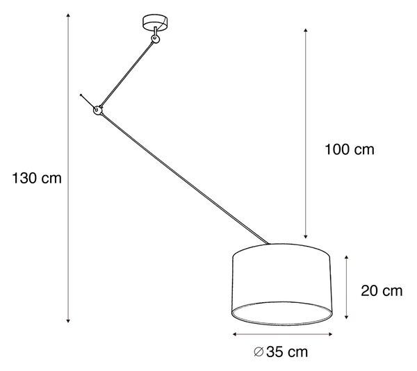 Függőlámpa fekete, zöld bársonyernyővel 35 cm - Blitz