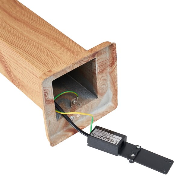 Modern kültéri állólámpa acélból, famintával, 80 cm, IP44 - Malois