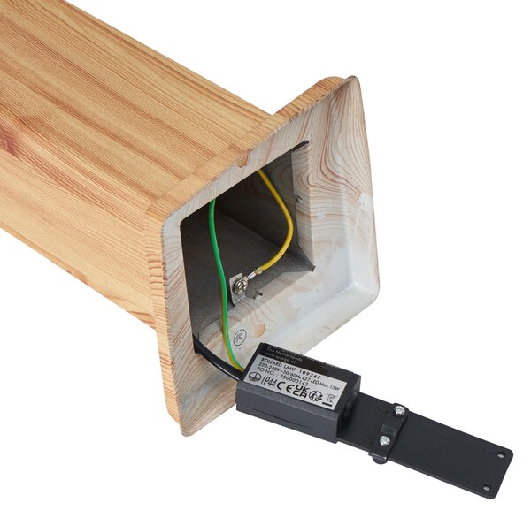 Modern kültéri állólámpa acélból, famintával, 45 cm, IP44 - Malois