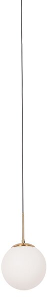 Art Deco függőlámpa arany színben, opálüveggel, fehér 1 fázisú sínadapterrel - Slimline Flore