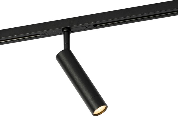 Modern fekete spotlámpa 1 fázisú sínrendszerhez - Slimline Uzzy