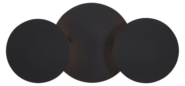 Modern fekete fali lámpa LED-del, 3 lépésben dimmelhető, 3-lámpás - Sunrise