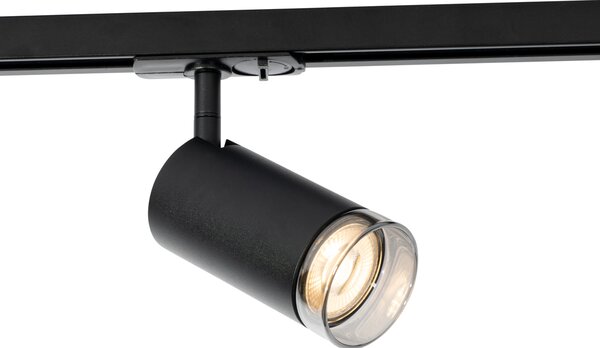 Modern spotlámpa füstös gyűrűvel 1 fázisú sínrendszerhez GU10 50mm - Iconic Jeana