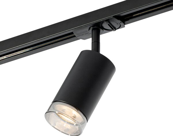 Modern spotlámpa füstös gyűrűvel 1 fázisú sínrendszerhez GU10 50mm - Iconic Jeana