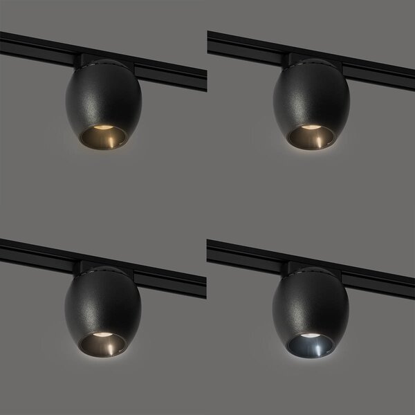 Modern fekete spotlámpa 1 fázisú sínrendszerhez 6W 3000K - Magnetic Zagaye