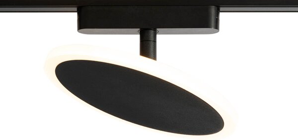 Modern fekete spotlámpa 1 fázisú sínrendszerhez, LED-del - Magnetic Puk