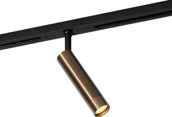 Modern, sötét bronz spotlámpa 1 fázisú sínrendszerhez - Slimline Uzzy