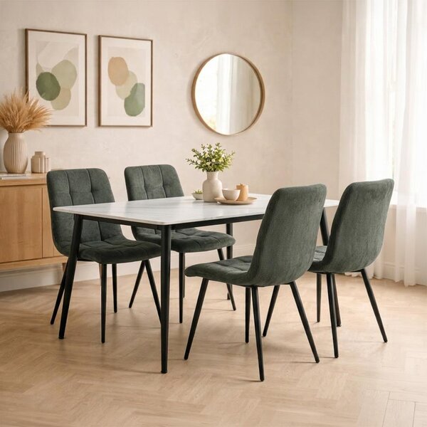 AVENBERG EMERALD Étkezőgarnitúra 4x szék + asztal 140 cm