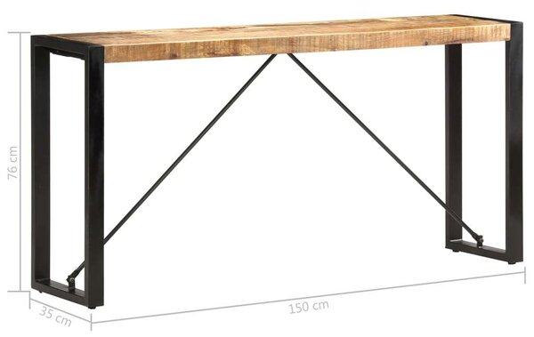 VidaXL Mangófa Tálalóasztal - Ipari Stílus - 150x35x76 cm