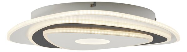 Design mennyezeti lámpa fehér, sötétszürke organikus formával, LED-del, dimmelhető - Taylor