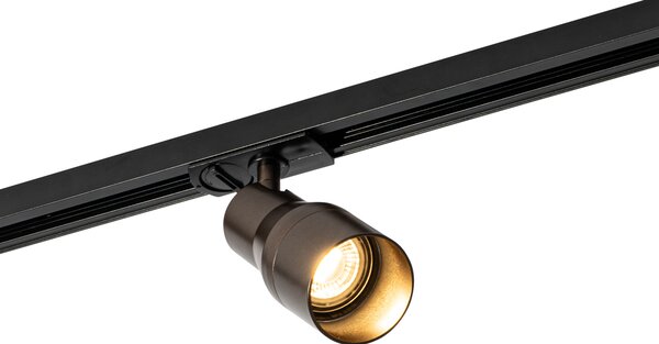 Modern spotlámpa sötét bronz színben, 1 fázisú sínrendszerhez - Iconic Kohua