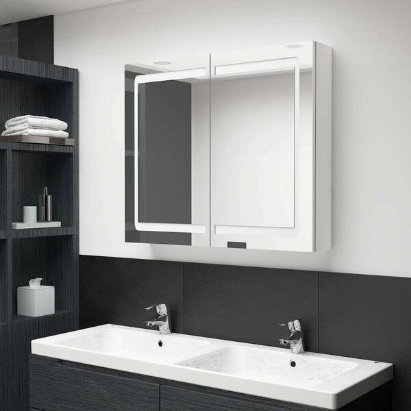 VidaXL LED-es Tükrös Szekrény - 80x68 cm