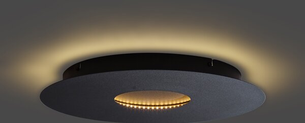 Modern mennyezeti lámpa fekete 40 cm LED-del, 3 lépésben dimmelhető - Morning