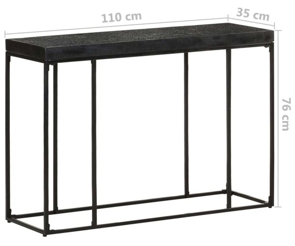 VidaXL Fekete Tálalóasztal - Akácfa/Mangófa - 110x35x76 cm