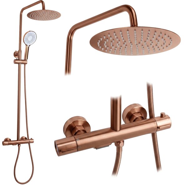 Termosztátos zuhanyszett Drop Brush Copper