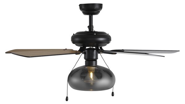 Mennyezeti ventilátor fekete 107,5 cm húzókapcsolóval - Mistral Busa