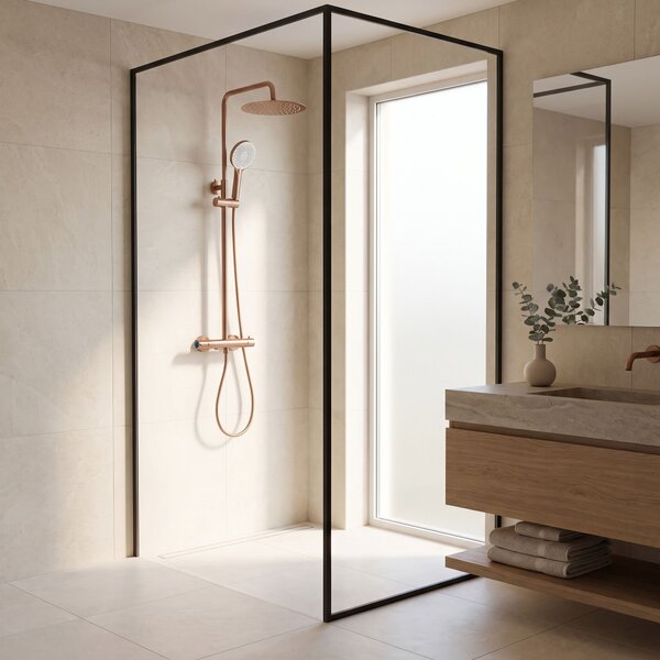 Termosztátos zuhanyszett Drop Brush Copper