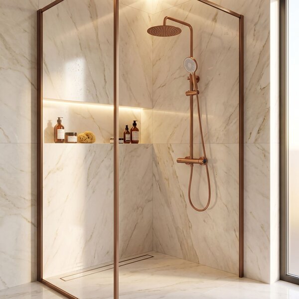 Termosztátos zuhanyszett Drop Brush Copper