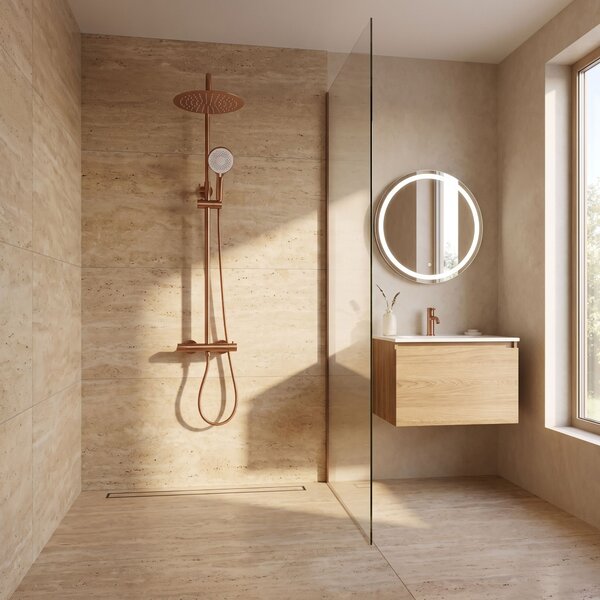 Termosztátos zuhanyszett Drop Brush Copper