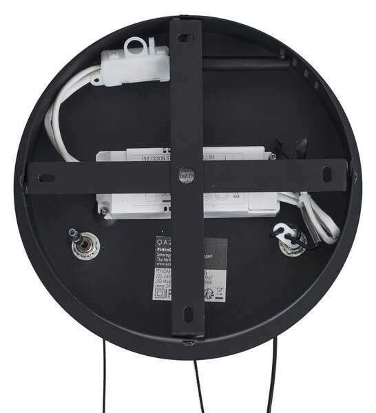 Modern függőlámpa fekete 59cm LED-del, 3 lépésben dimmelhető - Anello csillár