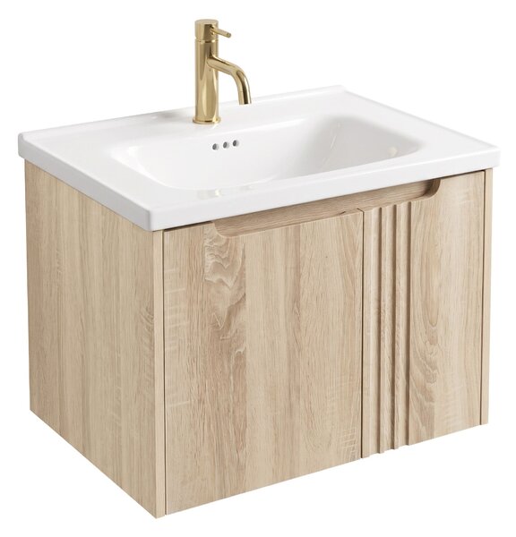 Fürdőszobaszekrény mosdókagylóval Rea Rivo DB86-60L-3 Light 60cm