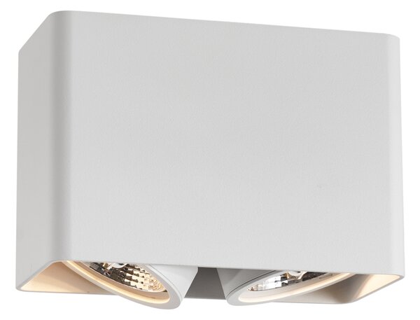 Design felületre szerelt spotlámpa fehér GU10 70mm 2-lámpás forgatható és dönthető - Vox