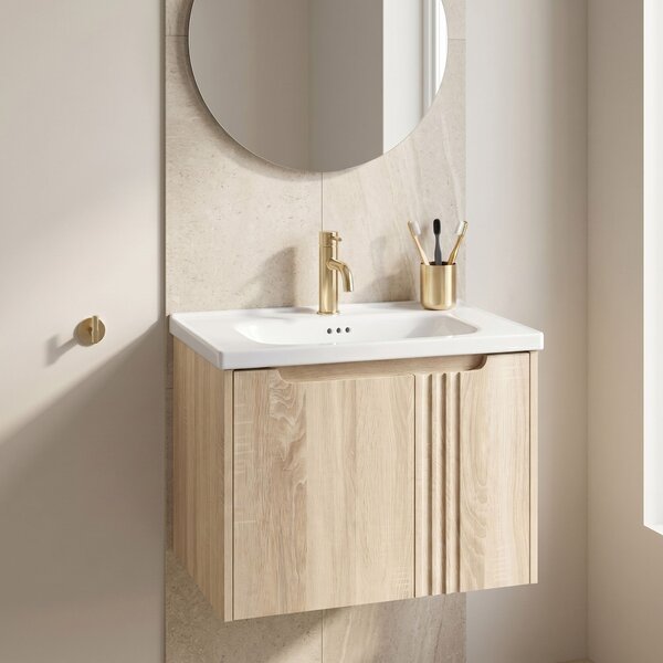 Fürdőszobaszekrény mosdókagylóval Rea Rivo DB86-60L-3 Light 60cm