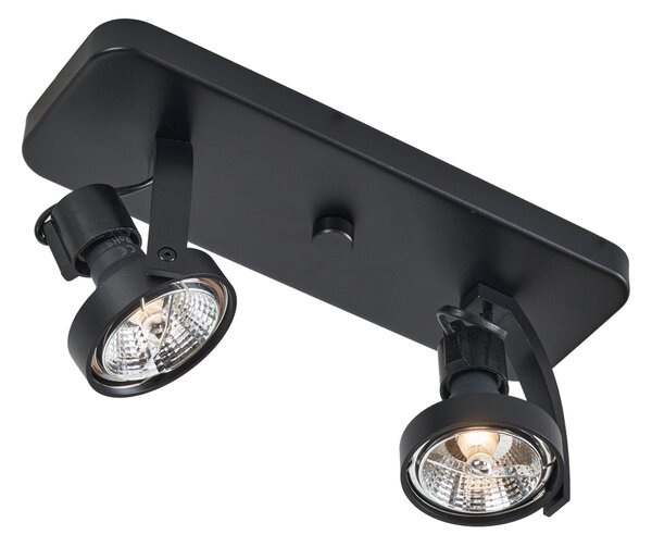 Design mennyezeti spotlámpa fekete GU10 70mm 2-lámpás állítható - Vo