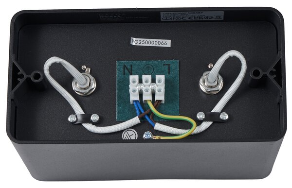 Design felületre szerelt spotlámpa fekete GU10 70mm 2-lámpás forgatható és dönthető - Vox