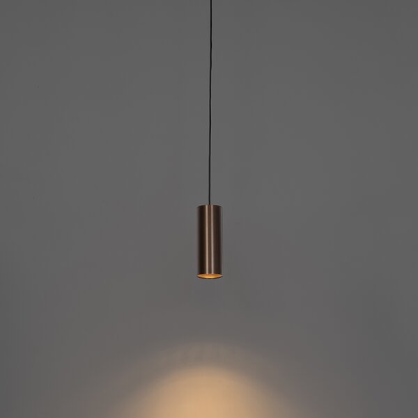 Design függőlámpa sötét bronz színben, sínadapterrel, 3 fázisú - 3 fázisú Tubo