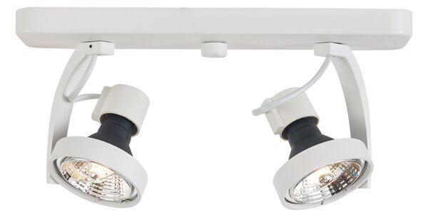 Design mennyezeti spotlámpa fehér GU10 70mm 2-lámpás állítható - Vo