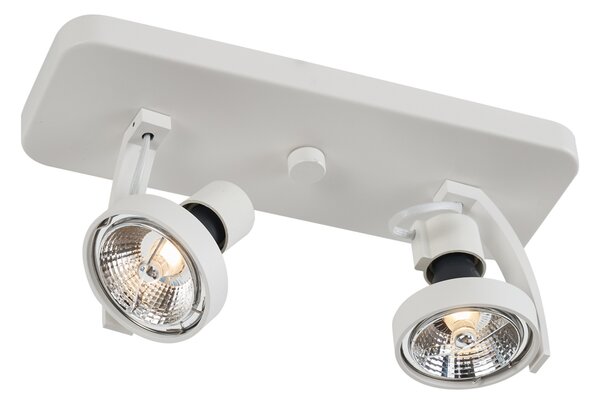 Design mennyezeti spotlámpa fehér GU10 70mm 2-lámpás állítható - Vo