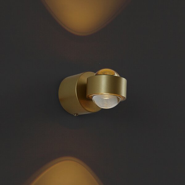 Design fali lámpa sárgaréz LED-del IP44 - Lens