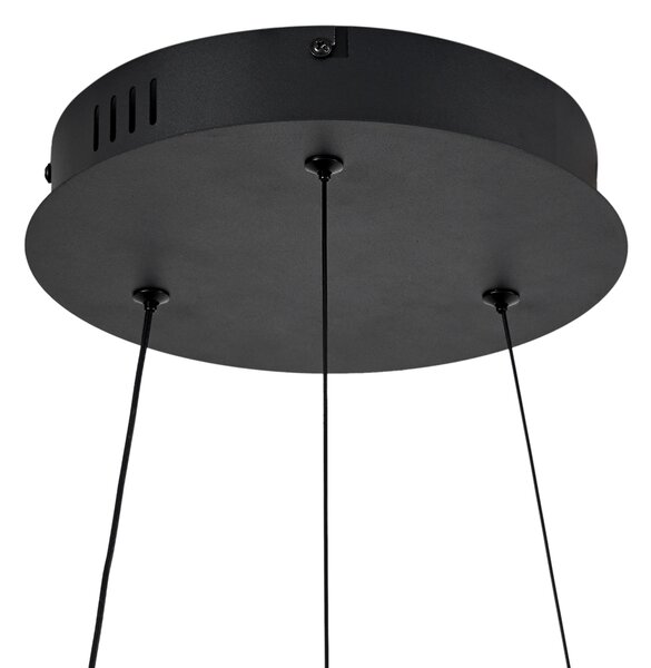 Modern fekete függőlámpa 78 cm LED-del, 3 lépésben dimmelhető - Anello csillár
