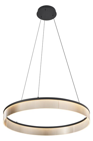 Modern fekete függőlámpa 78 cm LED-del, 3 lépésben dimmelhető - Anello csillár