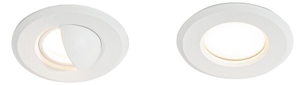 5 darabos modern, süllyesztett spotlámpa szett fehér színben, LED-del, IP67 - Linsey