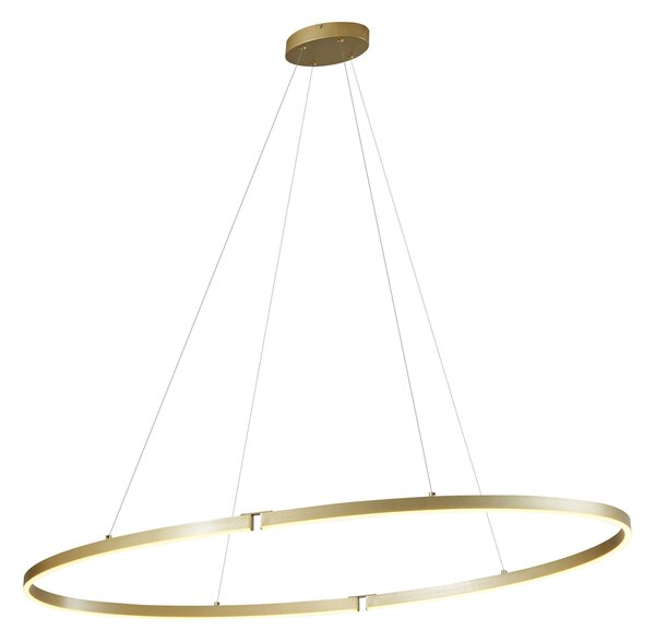 Design függőlámpa sárgaréz 120cm LED-del, 3 lépésben dimmelhető - Ovallo