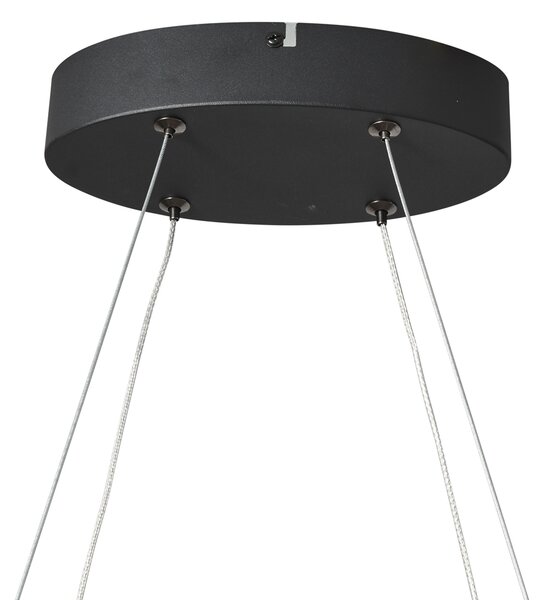 Design függőlámpa fekete ovális 120cm LED-del, 3 lépésben dimmelhető - Ovallo