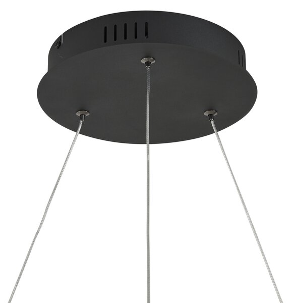 Design függőlámpa fekete 120cm LED-del, 3 lépésben dimmelhető - Anello