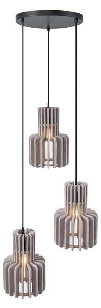 Retro függőlámpa fekete taupe színű 3-lámpás - Felt