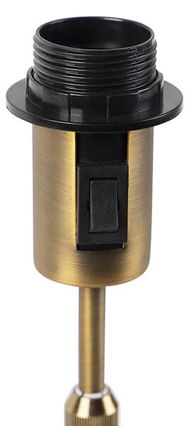 Bronz asztali lámpa ovális bársony lámpabúrával, levélmintával, 35 cm - Parte