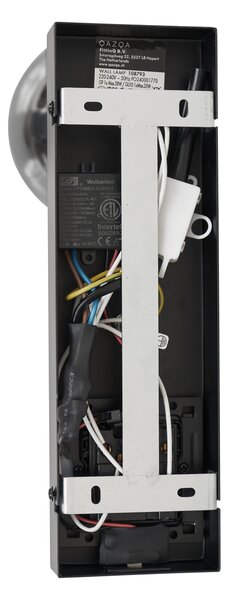 Modern fekete fali lámpa 2-lámpás dönthető USB-C porttal - Lesly