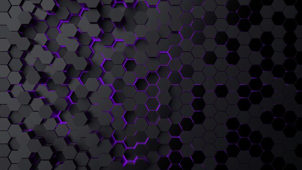 Fotótapéta Egy fekete és lila hatszögek, Geometriai 3D fotótapéta, Népszerű fotótapéta, u93618v3 - Tapeko.hu