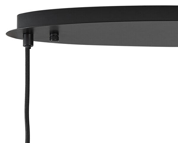 Design függőlámpa fekete füstüveggel ovális 5-lámpás - Mochan