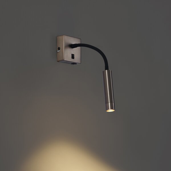 Modern fegyverszürke fali lámpa USB-C porttal - Gosna