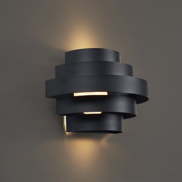 Modern fekete fali lámpa LED-del, 3 fokozatban dimmelhető - Lines