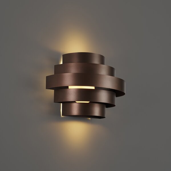 Modern bronz fali lámpa LED-del, 3 lépésben dimmelhető - Lines