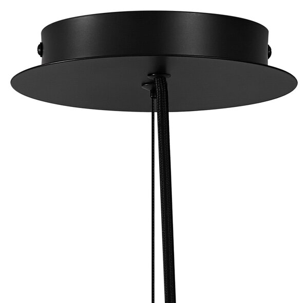 Design függőlámpa fekete füstüveggel, kerek, 6-os - Mochan