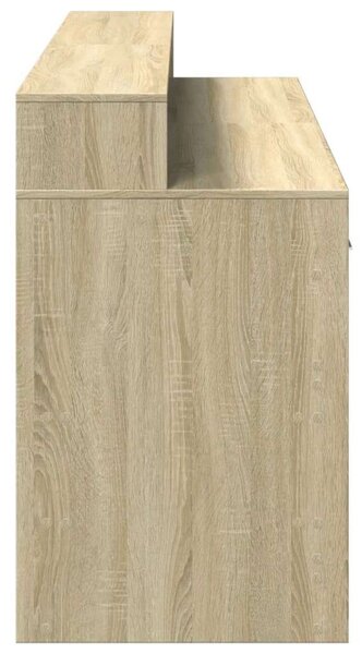 VidaXL Íróasztal Sonoma Tölgy 160x55x91 cm LED-del