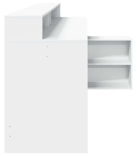 VidaXL L alakú Íróasztal - Fehér - 200x104x91 cm - LED Világítással